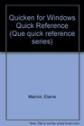 Quicken for Windows Quick Reference