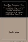 You Must Remember This 1960 Milestones Memories Trivia and Facts News Events Prominent Personalities  Sports Highlights of the Year