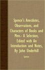 Anecdotes Observations and Characters of Books and Men