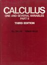 Calculus One and Several Variables Third Edition Volume II