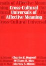 CrossCultural Universals of Affective Meaning