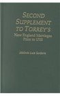 Second Supplement to Torrey's New England Marriages Prior to 1700