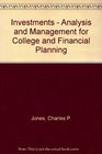 Investments Analysis and Management College and Financial Planning