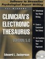 Clinician's Electronic Thesaurus Version 50 Software to Streamline Psychological Report Writing