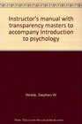 Instructor's manual with transparency masters to accompany Introduction to psychology