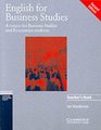 English for Business Studies Teacher's book A Course for Business Studies and Economics Students
