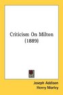Criticism On Milton