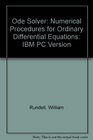 Ode Solver Numerical Procedures for Ordinary Differential Equations IBM PC Version    Book  Disk