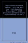 Original Pronouncements Accounting Standards As of June 1 1993  1993/1994