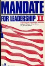 Mandate for Leadership II Continuing the Conservative Revolution