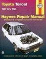 Haynes Repair Manual: Toyota Tercel, 1987-1994