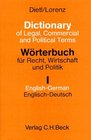 EnglishGerman Dictionary of Legal Commercial and Political Terms