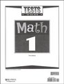 BJU Math 1 Tests 3rd Edition
