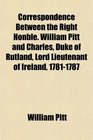 Correspondence Between the Right Honble William Pitt and Charles Duke of Rutland Lord Lieutenant of Ireland 17811787
