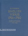 English Verse 17011750 A Catalogue of Separately Printed Poems With Notes on Contemporary Collected Editions