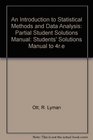 An Introduction to Statistical Methods and Data Analysis Partial Student Solutions Manual