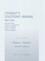 Student's Solutions Manual Part One for Thomas' Calculus