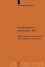 Schleiermachers Liederbltter 1817 Edition Analyse und Kommentar eines einzigartigen Phnomens