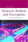 Syntactic Analysis and Description A Constructional Approach