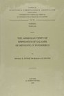 The Armenian Texts of Epiphanius of Salamis De mensuris et ponderibus Subs 105
