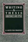Writing a Thesis Substance And Style