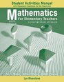 Mathematics for Elementary Teachers Student Activity Manual A Contemporary Approach