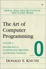 The Art of Computer Programming Volume 4 Fascicle 0 Introduction to Combinatorial Algorithms and Boolean Functions