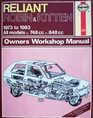 Reliant Robin and Kitten 197383 Owner's Workshop Manual