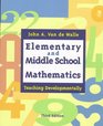 Elementary and Middle School Mathmatics Teaching Developmentally