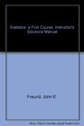 Statistics a First Course Instructor's Solutions Manual