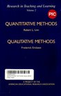 Quantitative Methods Qualitative Methods A Project of the American Educational Research Association