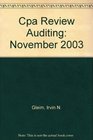 Cpa Review Auditing November 2003