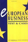 European Business  Text and Cases
