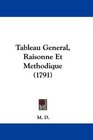 Tableau General Raisonne Et Methodique