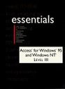 Access for Windows 95 Essentials Level III