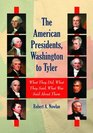 The American Presidents Washington to Tyler What They Did What They Said What Was Said About Them