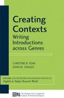 Creating Contexts Writing Introductions across Genres