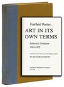 Art in its own terms Selected criticism 19351975