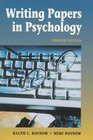 Writing Papers in Psychology A Student Guide