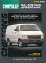 Chrysler: Full-Size Vans 1989-98: Covers all U.S. and Canadian models of Dodge B150, 250, 350, Ram Van 1500, 2500; Cutaway and Motor Home Chassis (Chilton's Total Car Care Repair Manual)