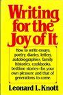 Writing for the joy of it A guide book for amateurs
