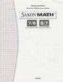 Saxon Math 7/6 and 8/7 Intervention Student Reference Guide