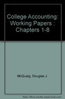 College Accounting Working Papers  Chapters 18
