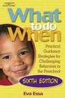 What To Do When Practical Guidance Strategies for Challenging Behaviors in the Preschool