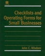 Checklists and Operating Forms for Small Businesses