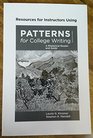 Resources for Instructors Using Patterns for College Writing