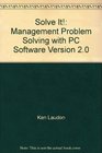Solve It Management Problem Solving with PC Software Version 20