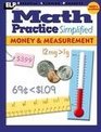 Math Practice Simplified Money  Measurement