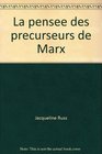 La pensee des precurseurs de Marx