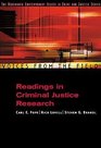 Voices from the Field Readings in Criminal Justice Research